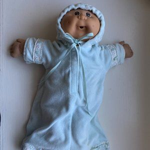 Cabbage Patch preemie 1984 bald blue velvet sleep sack